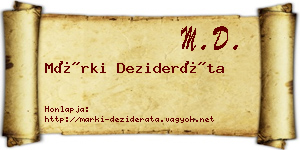 Márki Dezideráta névjegykártya